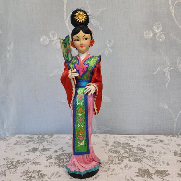 Accents Vintage Geisha Doll With Silk Clothing Poshmark